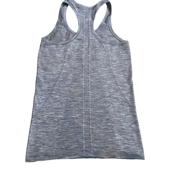 Lululemon Swiftly Tech Racerback Tank Size 4 Light Gray Marl Fitted Sporty Gym - Picture 3 of 9